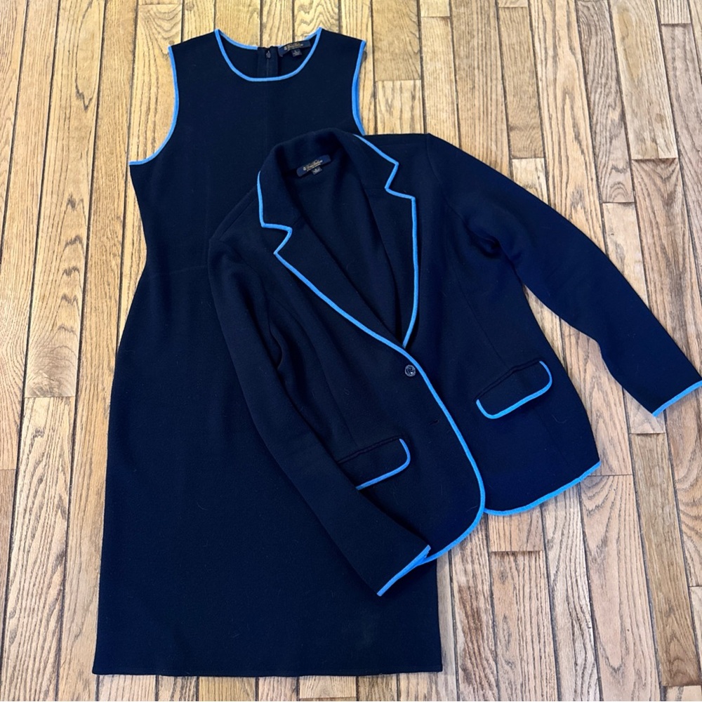 Brooks Brothers 100% Merino Wool Knit Sweater Skirt Suit Set Womens Size L